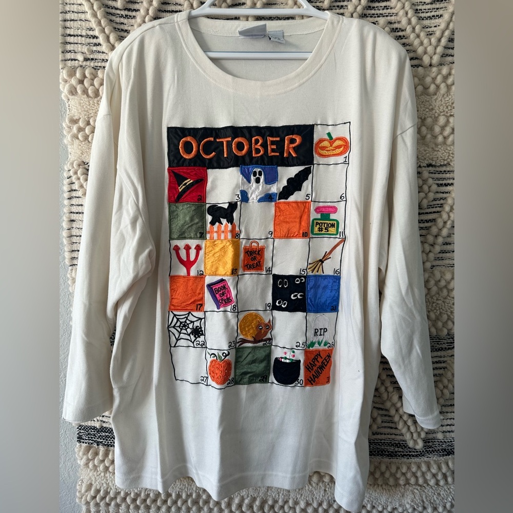 Rare find JK America October calendar long sleeve shirt